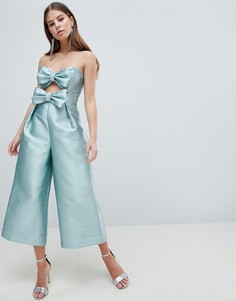 Комбинезон из фактурной ткани с бантом ASOS DESIGN - Синий