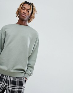 Выбеленный oversize-свитшот цвета хаки ASOS - Зеленый