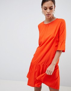 Платье с рукавами клеш и асимметричным краем Y.A.S - Оранжевый