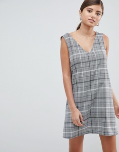 Цельнокройное платье мини в клетку ASOS DESIGN - Мульти