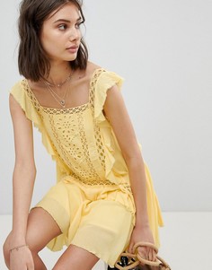 Платье мини Free People - Желтый