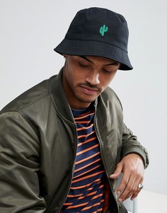Черная панама с вышитым кактусом ASOS - Черный