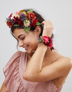 Браслет и повязка на голову с цветами ASOS - Мульти