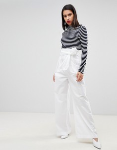 Брюки с высокой талией и завязкой Sportmax Code - Белый