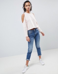 Укороченный свитшот с открытыми плечами ASOS DESIGN - Розовый