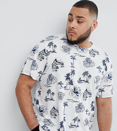 Футболка с закругленным краем и принтом Jack &amp; Jones Originals PLUS - Белый