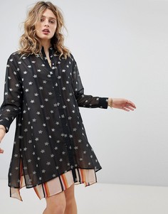 Двухслойное платье-рубашка с принтом Maison Scotch - Мульти