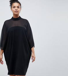 Платье с полупрозрачными вставками ASOS DESIGN Curve - Черный
