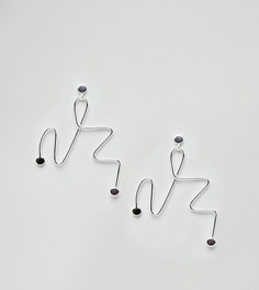 Серебряные абстрактные серьги-подвески ASOS DESIGN - Серебряный