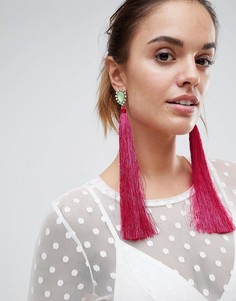 Броские серьги с камнями и кисточками ASOS - Золотой