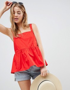 Хлопковый свободный топ на бретельках ASOS DESIGN - Красный