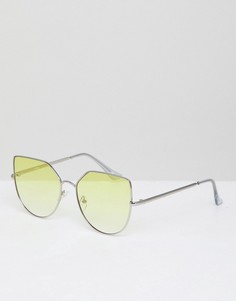 Солнцезащитные очки в ромбовидной металлической оправе с затемненными стеклами Jeepers Peepers - Черный