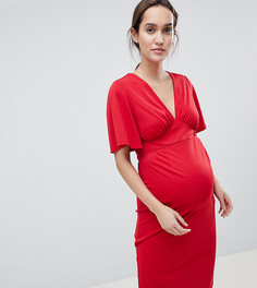 Чайное платье из крепа ASOS DESIGN Maternity - Красный