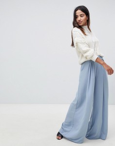 Брюки-палаццо со складками ASOS DESIGN - Синий