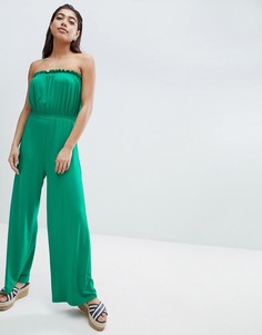 Трикотажный комбинезон-бандо с широкими штанинами ASOS DESIGN - Зеленый