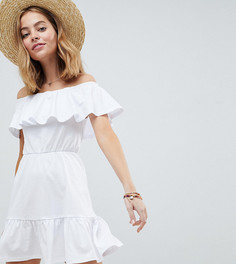 Легкое платье с ярусной юбкой ASOS DESIGN Petite - Белый