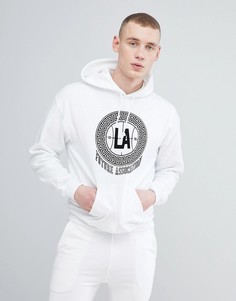 Худи белого цвета с бархатистым принтом LA River Island - Белый