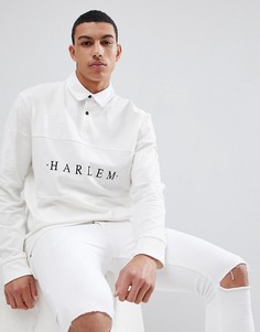 Белая футболка-поло с надписью Harlem New Look - Белый