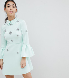 Декорированное платье мини А-силуэта ASOS PETITE - Зеленый