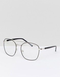 Серебристые очки-авиаторы с прозрачными стеклами Jeepers Peepers - Серебряный