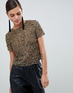 Футболка с пайетками ASOS DESIGN - Зеленый