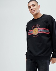 Черный oversize-свитшот с принтом ASOS DESIGN - Черный