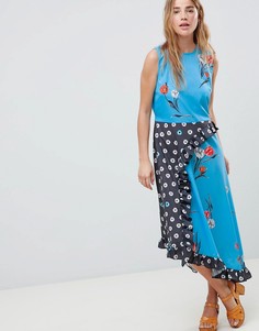 Платье миди без рукавов с цветочным принтом ASOS DESIGN - Мульти