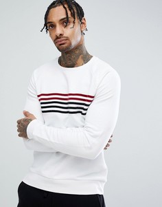Белый свитшот с велюровыми полосами ASOS - Белый