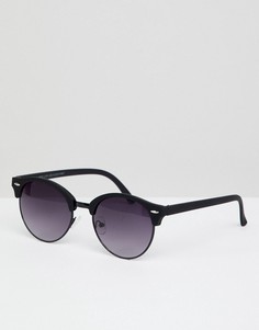 Круглые солнцезащитные очки в черной оправе New Look - Черный