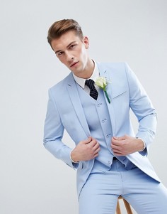 Голубой облегающий пиджак ASOS Wedding - Синий