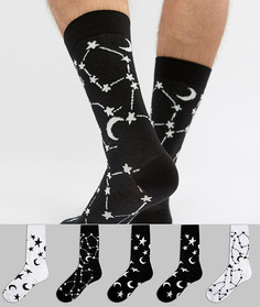 Набор из 5 пар носков с узором в виде созвездий ASOS DESIGN - Мульти