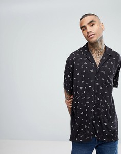 Рубашка с короткими рукавами и принтом Levis Line 8 Unisex - Черный