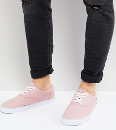 Розовые парусиновые кеды для широкой стопы на шнуровке ASOS - Розовый