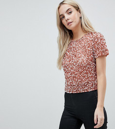 Футболка с пайетками ASOS PETITE - Золотой