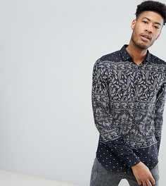 Рубашка классического кроя с принтом пейсли ASOS DESIGN Tall - Черный