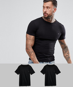 2 черных футболки с логотипом Replay - Черный