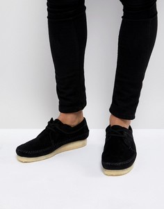 Черные замшевые туфли Clarks Originals - Черный
