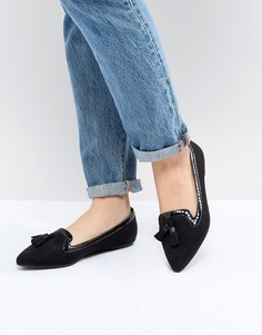 Балетки-лоферы с острым носом ASOS DESIGN - Черный