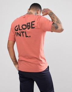 Коралловая футболка с принтом на спине Globe Zap - Оранжевый
