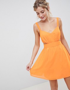 Платье мини на бретелях с вырезами ASOS DESIGN - Оранжевый