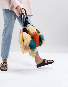 Сумка в стиле пэтчворк из искусственного меха UGG Lidiya - Мульти