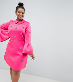 Платье-трапеция мини ASOS DESIGN Curve - Розовый