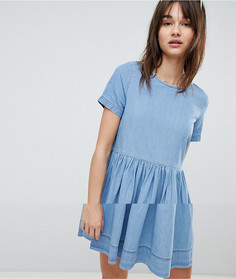 Короткое приталенное платье из шамбре Vero Moda - Синий