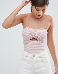 Топ-бандо в тонкую полоску Fashion Union - Розовый