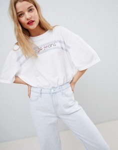 Футболка бойфренда в полоску Pepe Jeans - Белый