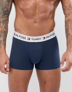 Темно-синие боксеры-брифы с фирменным поясом Tommy Hilfiger Authentic - Темно-синий