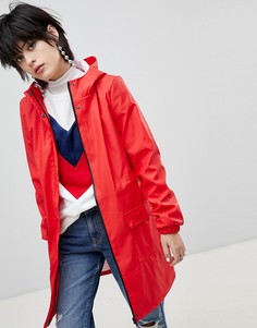 Длинный дождевик Pieces - Красный