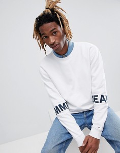 Белый свитшот с круглым вырезом и логотипом на рукавах Tommy Jeans - Белый