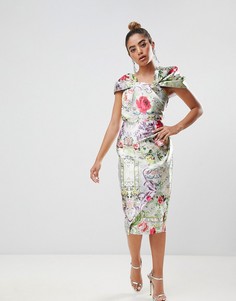 Платье-футляр миди с принтом ASOS DESIGN - Мульти