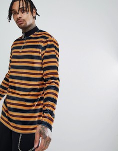 Длинный свободный лонгслив из велюра с молнией ASOS DESIGN - Мульти